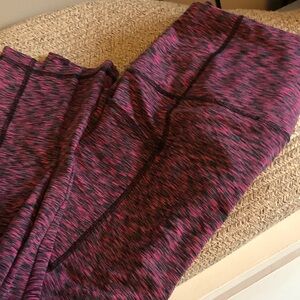 Chico's Pink and Black Patterned Yoga Pants